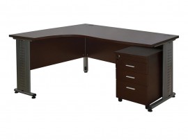 Ъглово бюро за компютър HM10206.02L - 160-120/73-46/75 см, Венге/Сиво