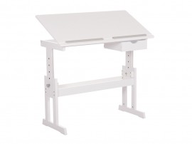 Детско ергономично бюро HM18289 - Бял, 109/55/88 см, МДФ, Регулируемо