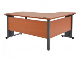 Ъглово бюро за компютър HM2042.03R, 160-120/73-46/75 см - Череша/Сиво