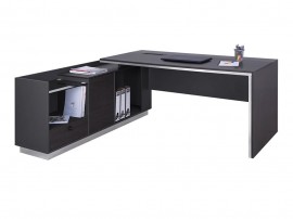 Бюро за компютър Rosewood HM2112L, 200-160/80-40/76-69 см - Венге/Сиво