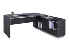 Бюро за компютър Rosewood HM2112R, 200-160/80-40/76-69 см - Венге/Сиво