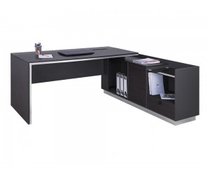 Бюро за компютър Rosewood HM2112R, 200-160/80-40/76-69 см - Венге/Сиво