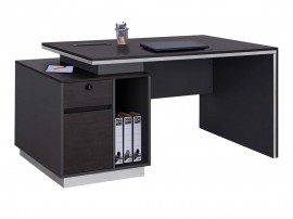 Бюро за компютър Rosewood HM2113L - 180/80/76 см, Венге/Сиво