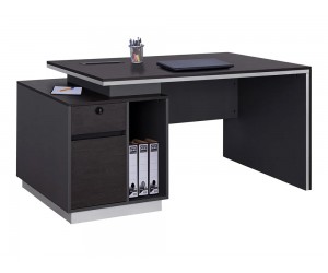 Бюро за компютър Rosewood HM2113L - 180/80/76 см, Венге/Сиво