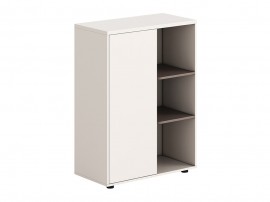 Офис шкаф с вратичка Newline HM18283 - 80/40/110 см, Кремавобяло/Светлокафяво