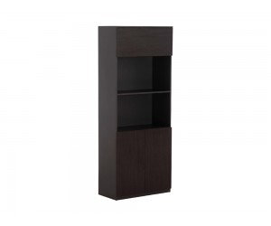 Офис шкаф с вратички Rosewood HM2089 - 80/40/200 см, Венге/Сиво