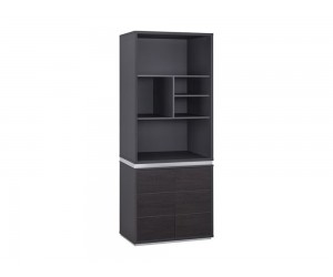Офис шкаф с вратички Rosewood HM2090 - 82/40/200 см, Венге/Сиво