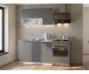 Малка кухня Jadiel HM2440.10 - 120 см, Сив/Бял