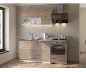 Малка кухня Jadiel HM2440 - 120 см, Сонома/Бял