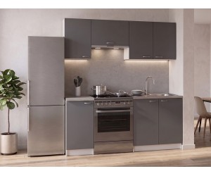Малка кухня Maurice HM2441.10 - 180 см, Сив/Бял