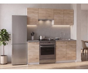 Малка кухня Maurice HM2441 - 180 см, Сонома/Бял