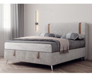 Тапицирана спалня Dolce Vita  - 180/200 см, Светлосива, Подматрачна рамка, Повдигащ механизъм