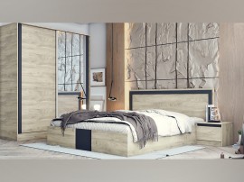 Спален комплект Чикаго 2 - 140/200 см, Дъб елеганс/Графит