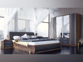Спален комплект Хавана - 160/200 см, Табако крафт/Графит