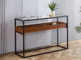 Помощна масичка Makena - 120/40/80 см, Орех/Черен
