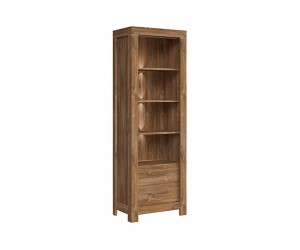 Шкаф етажерка за книги Gent REG2S Дъб Стърлинг, 68/42/201 см, Чекмеджета, Плавно затваряне, ЛЕД осветление