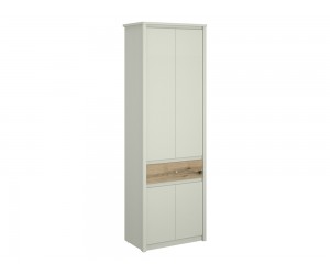 Двукрилен гардероб Karin SZF 4D1S/70 - Кашмир/Дъб Евок, 70/42/211 см, Чекмедже, Изтеглящ лост за закачалки