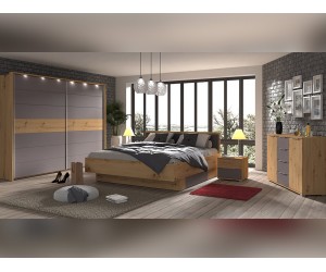 Спален комплект Denver - 160/200 см, Дъб Артисан/Трюфел