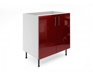 Долен кухненски шкаф Лукс Гланц М6 - 80 см, MDF Бордо гланц