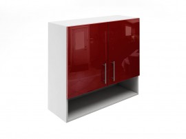Горен кухненски шкаф с ниша Лукс Гланц М22 - 80 см, MDF Бордо гланц