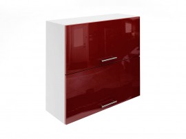 Горен кухненски шкаф Лукс Гланц М25 - 80 см, MDF Бордо гланц