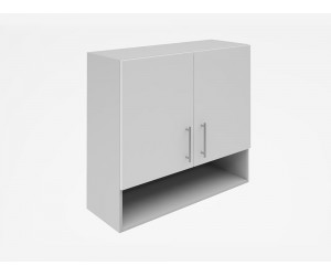 Горен кухненски шкаф с ниша Лукс мат М22 - 80 см, MDF Супер мат бял