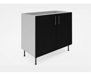 Долен кухненски шкаф Лукс мат М6 - 100 см, MDF Супер мат черно