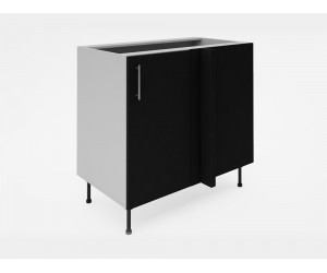 Долен кухненски шкаф за ъгъл Лукс мат М7 - 105 см, MDF Супер мат черно