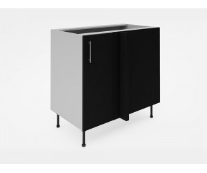 Долен кухненски шкаф за ъгъл Лукс мат М7 - 95 см, MDF Супер мат черно