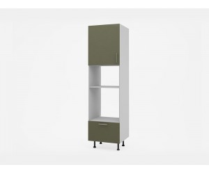 Колонен кухненски шкаф за фурна и микровълнова Лукс мат М14 - 60 см, MDF Супер мат каменно сиво