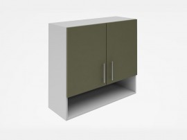 Горен кухненски шкаф с ниша Лукс мат М22 - 80 см, MDF Супер мат каменно сиво