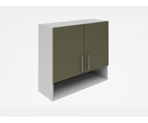 Горен кухненски шкаф с ниша Лукс мат М22 - 80 см, MDF Супер мат каменно сиво