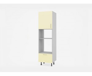 Колонен кухненски шкаф за фурна и микровълнова Лукс мат М14 - 60 см, MDF Супер мат крем