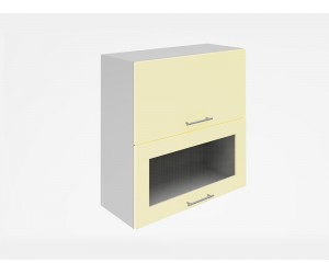 Горен кухненски шкаф с витрина Лукс мат М24 - 70 см - MDF Супер мат крем