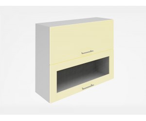 Горен кухненски шкаф с витрина Лукс мат М24 - 90 см - MDF Супер мат крем