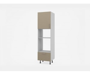 Колонен кухненски шкаф за фурна и микровълнова Лукс мат М14 - 60 см, MDF Супер мат лате