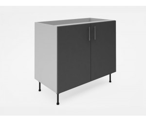 Долен кухненски шкаф Лукс мат М6 - 100 см, MDF Супер мат сиво