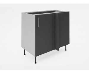Долен кухненски шкаф за ъгъл Лукс мат М7 - 105 см, MDF Супер мат светлосиво