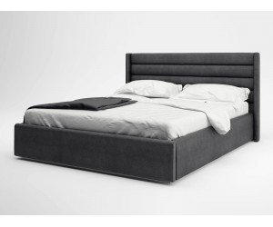 Тапицирана спалня с матрак Modern M17 - 160/200 см, Тъмносива
