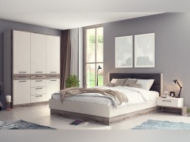 Спален комплект Salerno - 160/200 см, Дъб ивоук фосил/ Сатен