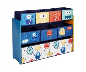 Детска етажерка за играчки Monster TF6061 - МДФ, Син/Жълт