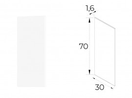 Краен панел за кухня за горен ред Лорен G70 Бяло 30/70 см