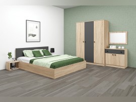 Спален комплект Мареа - 160/200, Дъб сонома/Антрацит