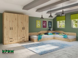 Цялостно детско обзавеждане Сити 7064 - 82/190 см, Дъб артисан