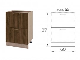 Долен кухненски шкаф Сити МФ-Пасифик-11-44 МДФ 60 см Корпус Мока