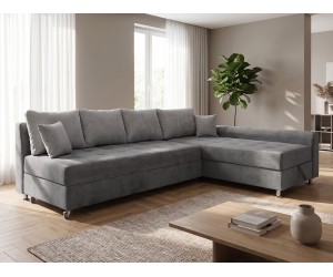 Ъглов диван за хол Дивна XL 294 + 212 см - Тъмносив
