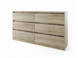 Скрин с 6 чекмеджета Сити 3076 - Сонома тъмна, 159/49/91 см.