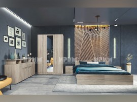 Спален комплект Сити 7061 - 2 х 90/200 см - Сонома тъмна