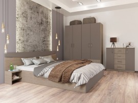 Спален комплект Сити 7062 - 160/200, Лате/Мока
