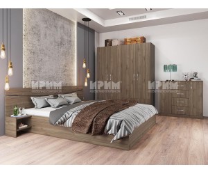 Спален комплект Сити 7062 - 160/200 см, Орех адмирал